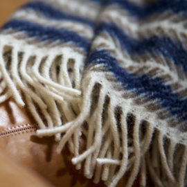 Wollen deken Oscar multi blauw
