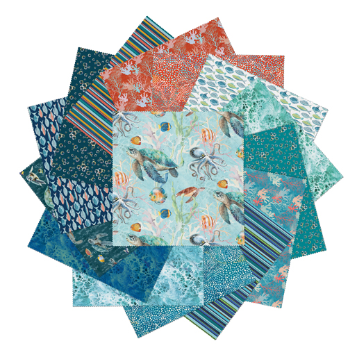 10 x 10 Pack Benartex  - Under the Sea