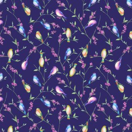 Serafina Festive Flock Indigo - 55268/3