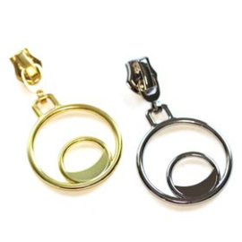 Metalen runner/ritsvoetje Dubbel Ring - diverse kleuren