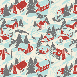 Retro HoHo Winter Village Blue - 574B