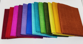 13 Fat Quarters - Linen Texture Regenboog