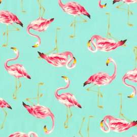 Island Paradise Flamingos Mint - 4235D1/2