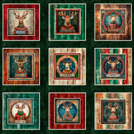 Santa's Workshop Reindeer Picture Panel - 31071X