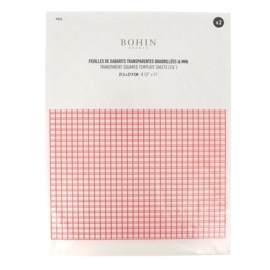 Bohin Paternoplaat  1/4 inch ruit - 2 A4 vellen