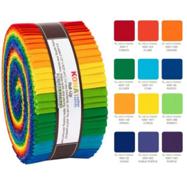 Jelly Roll Robert Kaufman - Kona Cotton Bright Rainbow