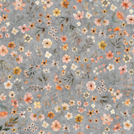 Hedgehugs Floral Toss Grey - 31416K