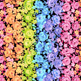 Rainbow Roses Black -  9899K