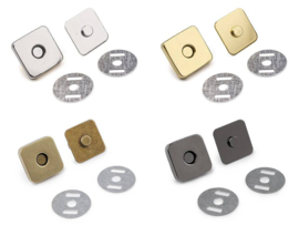Magneetsluiting vierkant 18 mm - diverse kleuren