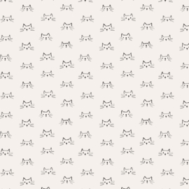 Mod Cat Faces Ivory - 52607/1