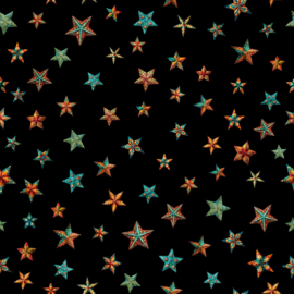 Santa's Workshop Stars Black - 31076J