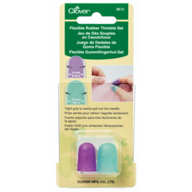 Clover Flexible Rubber Thimble set - Vingerhoed set