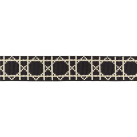 Tassenband 38 mm zwart-ecru
