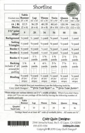 Quiltpatroon - Shortline (gebruik de Strip Tube ruler)