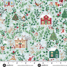 Country Christmas Cottages Blue - 240B
