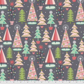 Fa La La Christmas Spruces - 012XGREY