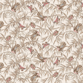 Meadow Blush Birds and Butterflies White - MAS11134/W