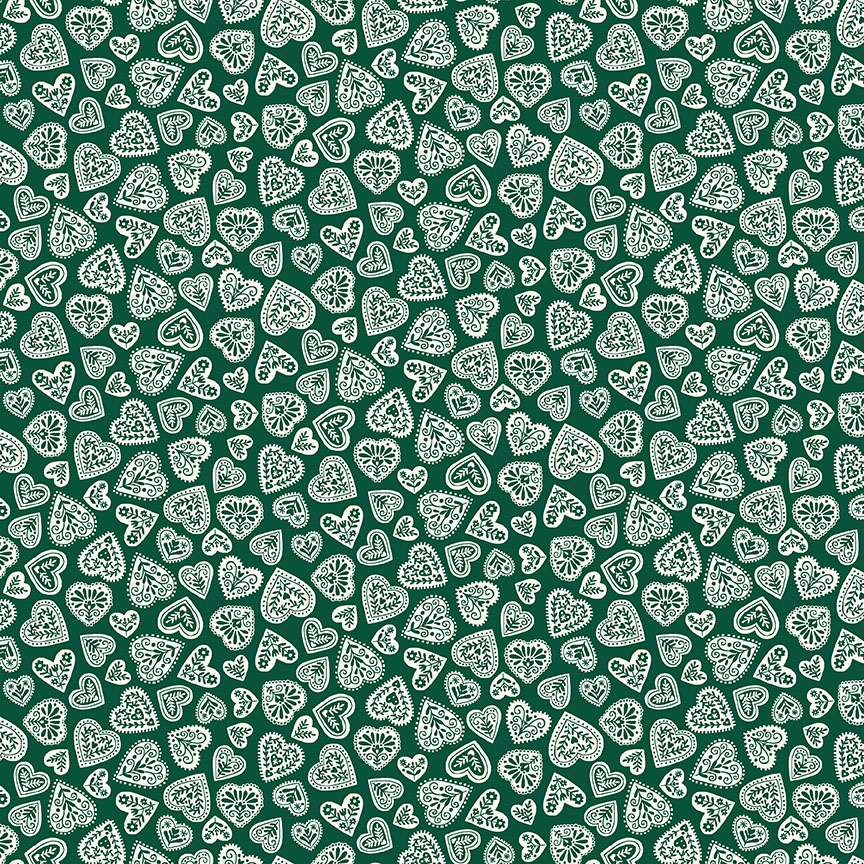 Scandi Hearts Green - 116G