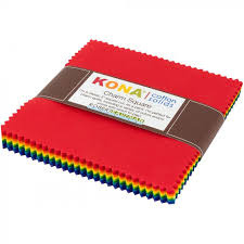 Charm Pack Robert Kaufman - Kona Cotton Bright Rainbow