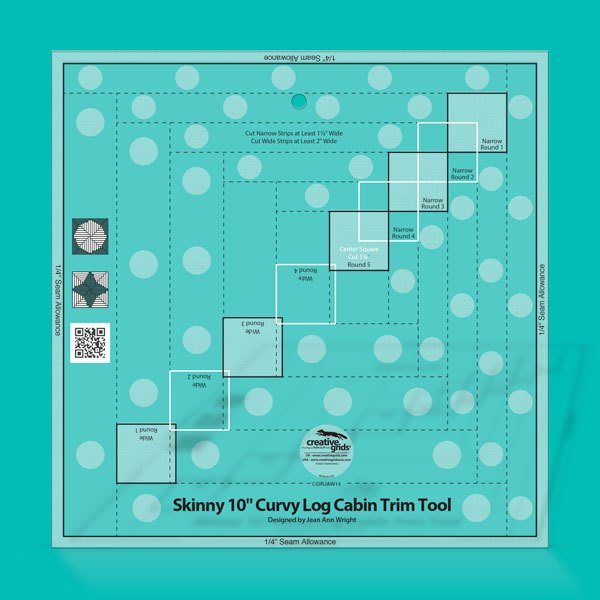 Creative Grids 10" Curvy Log Cabin  - CGRJAW14