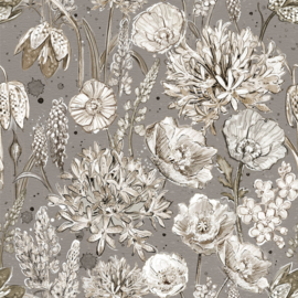 Botanical Sketchbook Packed Floral Taupe - 115016/770