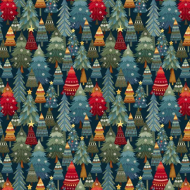Nordic Holiday Village Stacked Trees - 3606/77