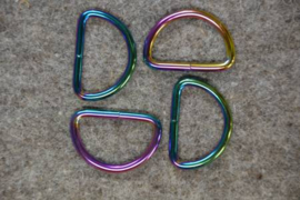 Rainbow D-ring per 4 stuks - 30 mm