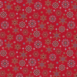 Nordic Holiday Village Snowflakes Red - 3605/89