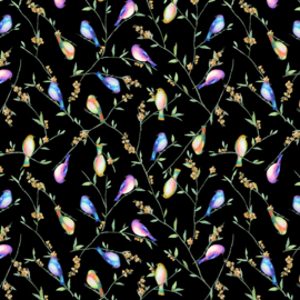 Serafina Festive Flock Black - 55268/2