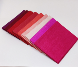 8 Fat Quarters - Linen Texture Roze-rood