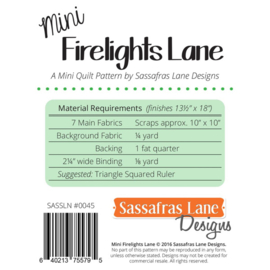 Mini Quiltpatroon - Firelights Lane