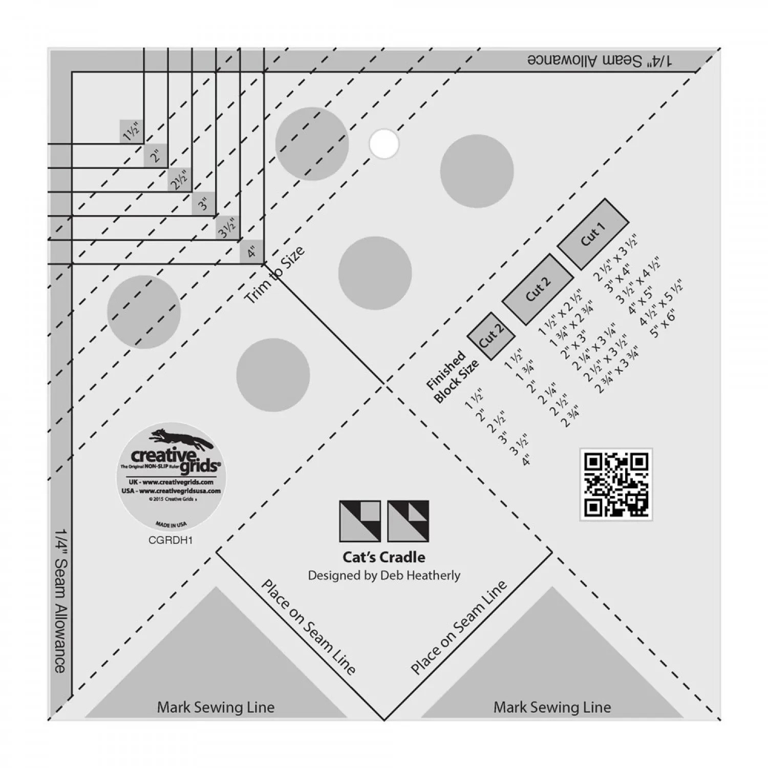 Creative Grids  Cat's Cradle Tool ruler   - CGRDH1