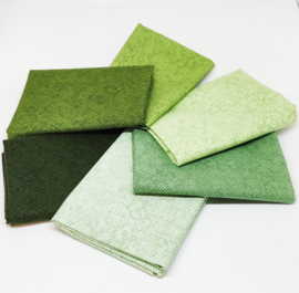 6 Fat Quarters - Whisper Weave Groen