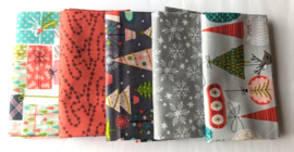 5 Fat Quarters - Fa La La (kerst)