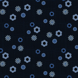 Birdie Pindots Posy Indigo - 1133B