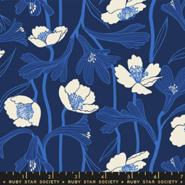 Ruby Star Water Flowers Navy  - 5133/14