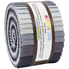 Half Jelly Roll Robert Kaufman - Kona Cotton Stormy Skies Palette