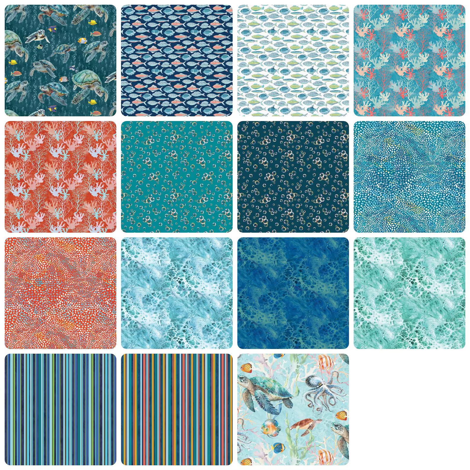 10 x 10 Pack Benartex  - Under the Sea