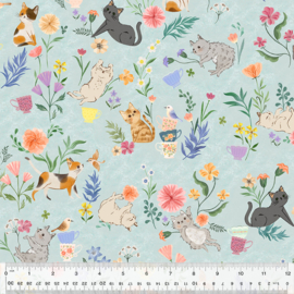 Cats in the Garden Garden Party Mint - 53851/2