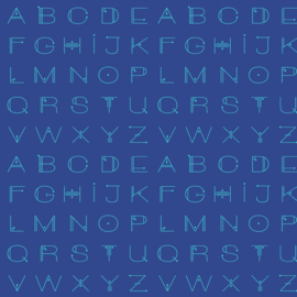 Scrawl Modern Alphabet Blue  - 1217B