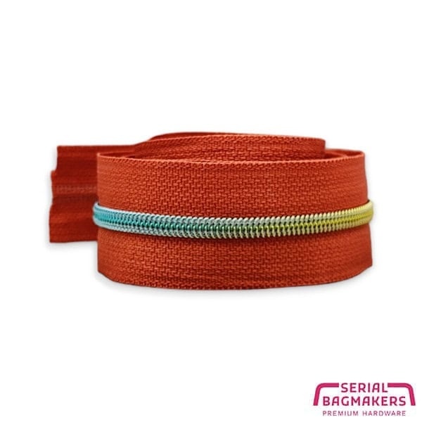 Zipper zoo - Rits Terracotta / Rainbow