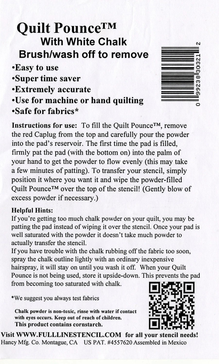 Quilt Pounce Pad - White