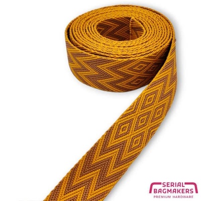 Zipper zoo - Tassenband Pumpkin Spice / Cognac 38 mm