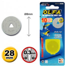 Olfa - reservemessen 28 mm per 10