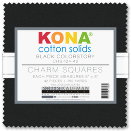Charm Pack Robert Kaufman  - Kona Cotton Black