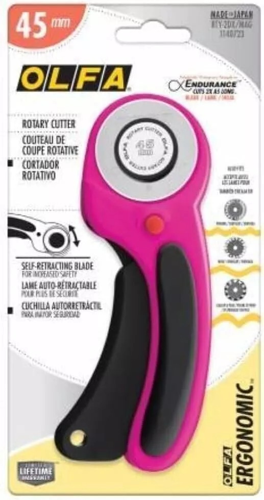 Rolmes / Rotary Cutter de luxe Pink van Olfa - 45 mm