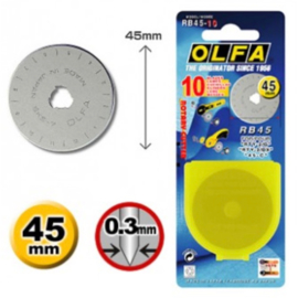 Olfa - reservemessen 45 mm per 10