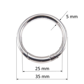 O-ring met musketon sluiting - 25 mm