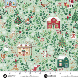 Country Christmas Cottages Green - 240G
