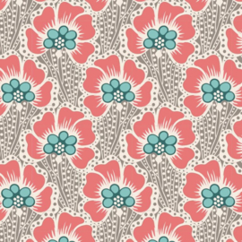 Cotton Beach Ocean Flower Grey - 100330